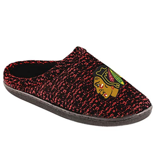 FOCO NHL Chicago Blackhawks Mens Poly Knit Cup Sole SlipperPoly Knit Cup Sole Slipper Team Color Large 11-12