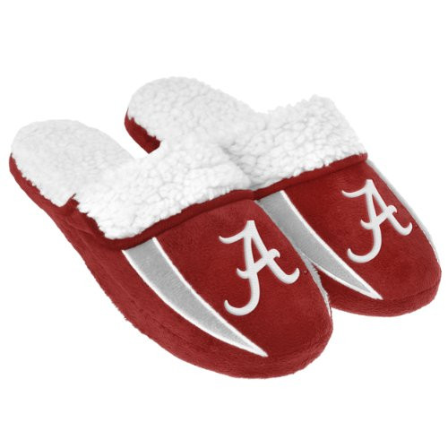 FOCO NCAA Alabama Crimson Tide Mens College Team Logo Sherpa Slide SlippersCollege Team Logo Sherpa Slide Slippers Team Color Large 11-12