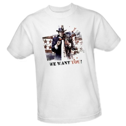 DC Comics We Want You - Batman Arkham City Adult T-Shirt Medium White