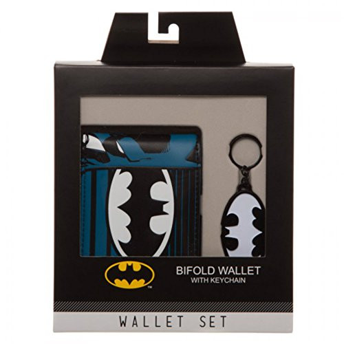 DC Comics Officially Licensed Batman Bifold Wallet with Keychain - Wallet Gift Set