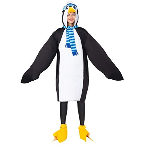 Spooktacular Creations Penguin Cute Lightweight Halloween Costume for Adult Women and Men with Cute Scarfs and Shoe CoversStandard Black