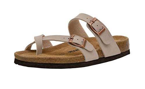 CUSHIONAIRE Womens Luna Cork Footbed Sandal with Comfort Stone11