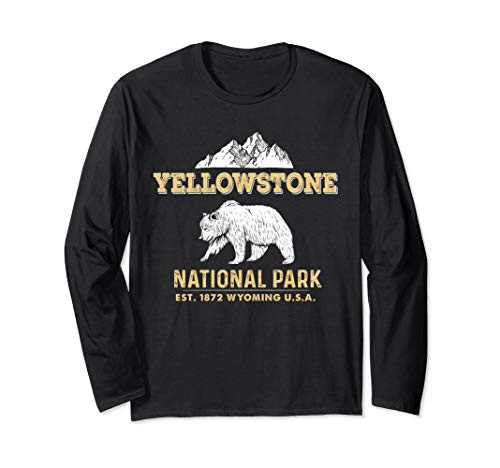 Yellowstone National Park Wyoming Bear Long Sleeve Shirt