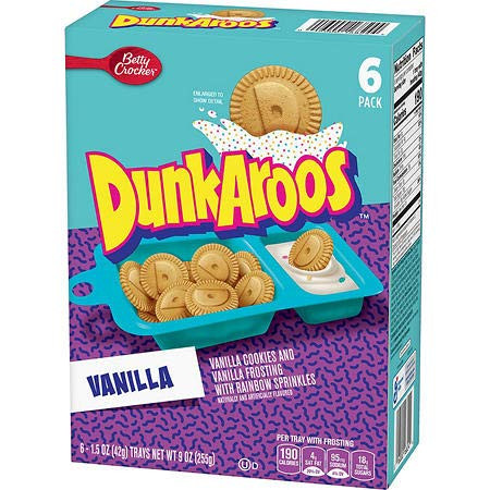 Dunkaroos Vanilla Cookies and Vanilla Frosting with Rainbow Sprinkles 6 ct_