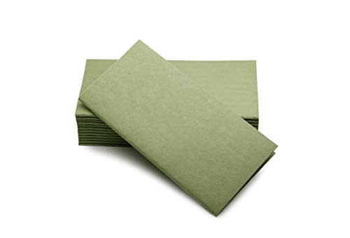 Simulinen Colored Napkins - Decorative Cloth Like   Disposable Dinner Napkins - Olive Green - Soft Absorbent   Durable - 16x16 - Great for Any Occasion - Box of 50