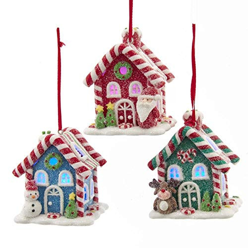 The Bridge Collection Light-Up Gingerbread House Ornament Set 3 Assorted