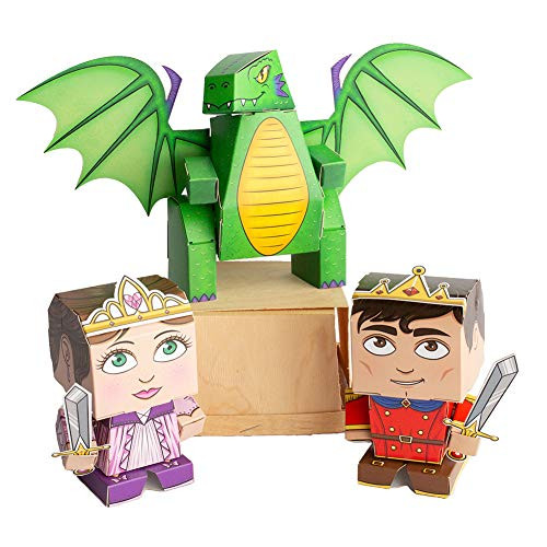 Cubles Medieval 3 Pack Medieval - Prince Princess Dragon Build Your Own 3D Product Figures_ A Sturdy No Glue No Scissors Activity Cubles Medieval 3 Pack Medieval - Prince Princess Dragon Build Your Own 3D Product Figures_ A Sturdy No Glue No Scissors Activity