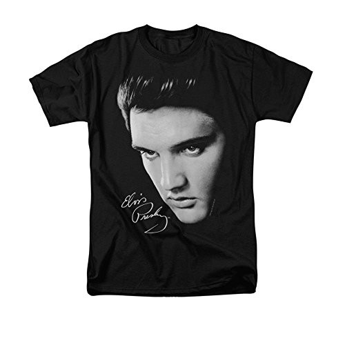 Sons of Gotham Elvis Presley Face Adult Regular Fit T-Shirt S Black