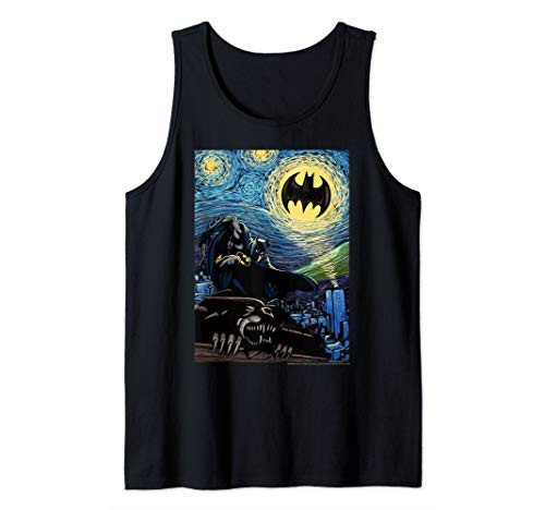 DC Comics Batman Starry Night Style Painting Tank Top