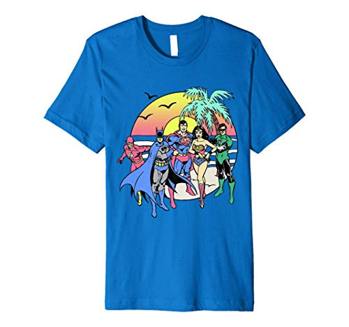 DC Comics Justice League Sunset Beach Portrait Premium T-Shirt