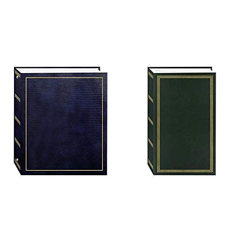 Pioneer Photo Albums Magnetic Self-Stick 3-Ring Photo Album 100 Pages 50 Sheets Navy Blue   3-Ring Photo Album 504 Pockets Hold 4x6 Photos Hunter Green