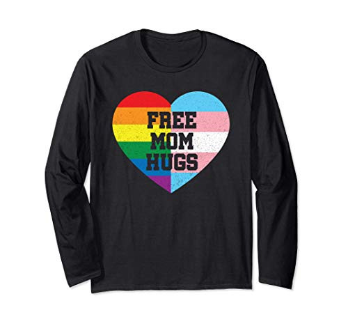 Free Mom Hugs Shirt Gay Pride Gift Transgender Rainbow Flag Long Sleeve T-Shirt