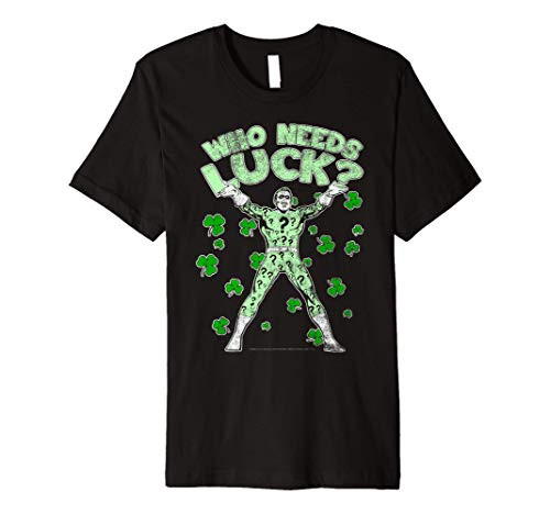 DC Comics The Riddler Who Needs Luck Premium T-Shirt