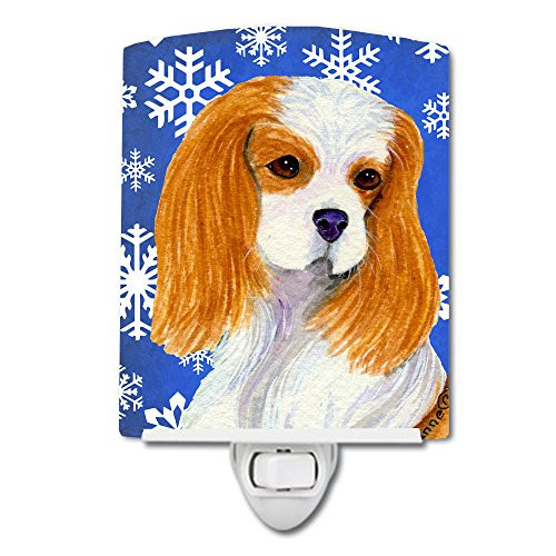 Carolines Treasures SS4665CNL Cavalier Spaniel Winter Snowflakes Holiday Ceramic Night Light 6x4x3 Multicolor