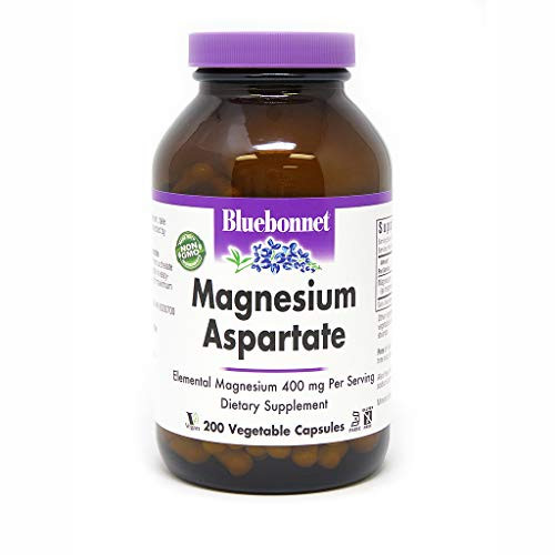 BlueBonnet Magnesium Aspartate Vegetarian Capsules 400 mg 200 Count