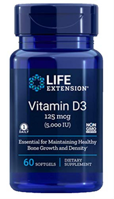 Life Extension Vitamin D3 5000 IU 60 Softgels - 4-Pak Life Extension Vitamin D3 5000 IU 60 Softgels - 4-Pak