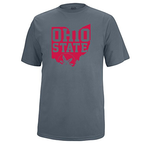J America NCAA Mens Ohio State Buckeyes Sticker Vital Tee Charcoal Large