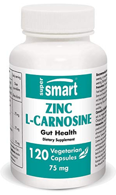 Supersmart - Zinc L-Carnosine 75 mg Per Serving - Gut Health Anti Inflammatory Supplement - Help Reduce Acid Reflux Non-GMO Gluten Free - 90 Vegetarian Capsules Supersmart - Zinc L-Carnosine 75 mg Per Serving - Gut Health Anti Inflammatory Supplement - Help Reduce Acid Reflux Non-GMO Gluten Free - 90 Vegetarian Capsules