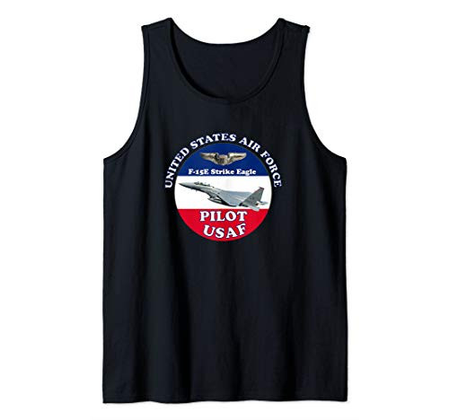 AIR FORCE F-15E PILOT STRIKE EAGLE AIRCRAFT ROUND Tank Top