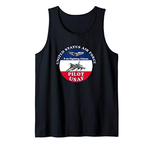 AIR FORCE F-16 PILOT ROUND LOGO AIRCRAFT Tank Top