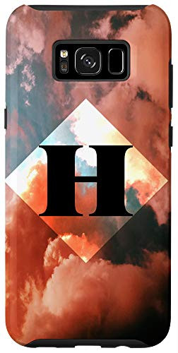 Galaxy S8 Pink Clouds Diamond Monogram Capital Letter H Case