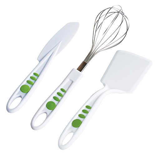 Curious Chef TCC50215 3 Piece Tool, Child, Green/White Baking Set