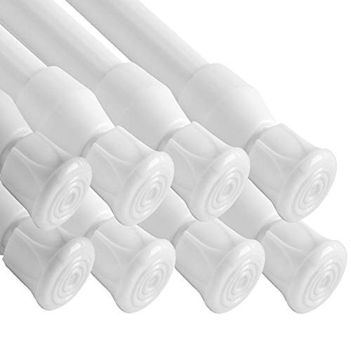 QILERR Tension Rods 28 to 48 Inches-8 Pack Spring Tension RodsAdjustable Extension Spring Rods Closet Rod Cupboard Bars Tensions Rod for WindowsKitchen BathroomCupboardWardrobe White