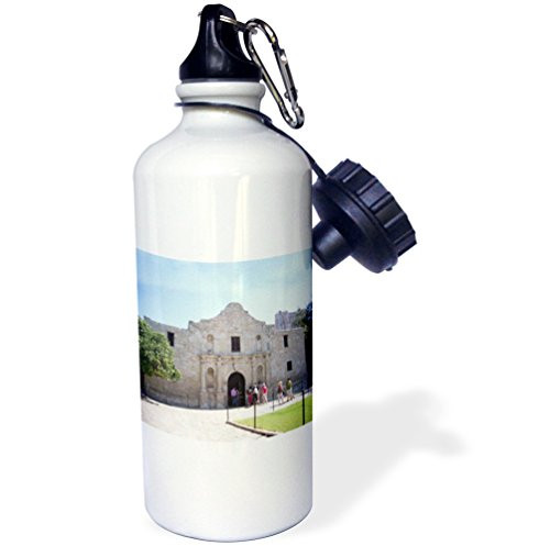 3dRose Alamo Mission in San Antonio Texas Textured Photo-Sports Water Bottle 21oz  Multicolored