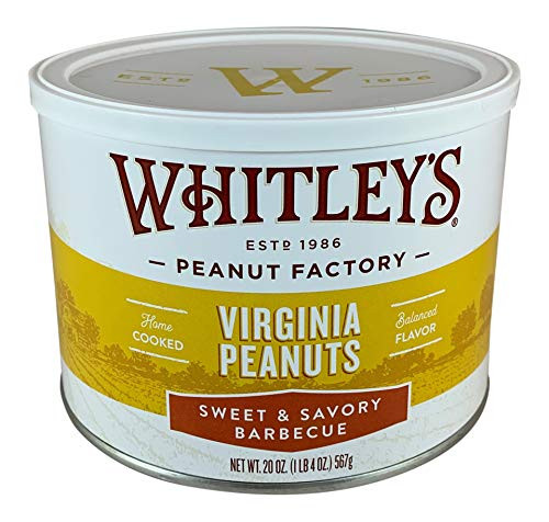 Whitleys Sweet   Savory Barbecue Virginia Peanuts 20 Ounce Tin