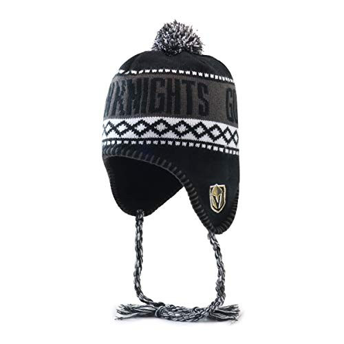 OTS NHL Vegas Golden Knights Mens Abenaki Sherpa Knit Cap with Pom Team Color One Size