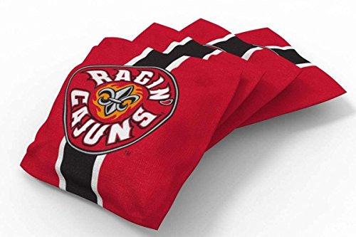 PROLINE 6x6 NCAA College Louisiana Lafayette Rajin Cajuns Cornhole Bean Bags - Stripe Design B