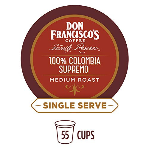 Don Franciscos K-Cup Coffee Pods 100 Colombia SupremoMedium Roast-100 ArabicaRecyclableKeurig Compatible55 Pods Don Franciscos K-Cup Coffee Pods 100 Colombia SupremoMedium Roast-100 ArabicaRecyclableKeurig Compatible55 Pods