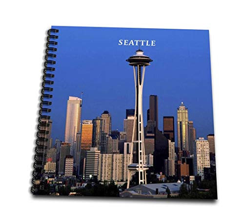 3dRose db-62081-1 Seattle Space Needle-Drawing Book 8 by 8-Inch