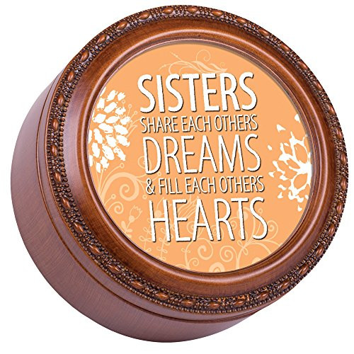 Cottage Garden Sisters Share Dreams Woodgrain Rope Trim Jewelry Music Box Plays What Friends are for Cottage Garden Sisters Share Dreams Woodgrain Rope Trim Jewelry Music Box Plays What Friends are for