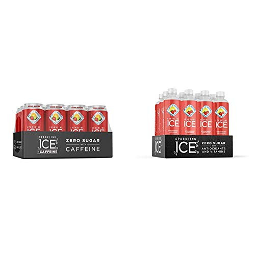 Sparkling Ice Caffeine Strawberry Citrus Sparkling Water 16 fl oz Cans Pack of 12   Strawberry Lemonade Sparkling Water with antioxidants and vitamins Zero Sugar 17 FL OZ Bottles Pack of 12