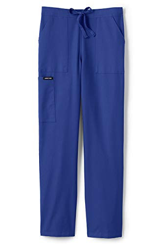 Lands End Womens Hemmed Scrub Pants Dark Cobalt Blue Regular Medium
