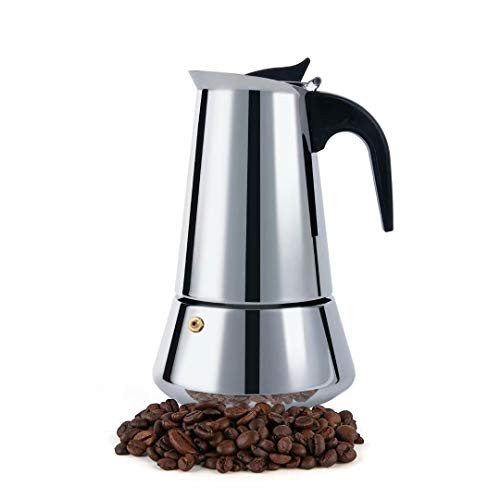 Stovetop Espresso Maker Moka Pot 9 Cup Percolator Italian Coffee Maker Classic Cafe Maker Stainless Steel Suitable For Induction Cookers