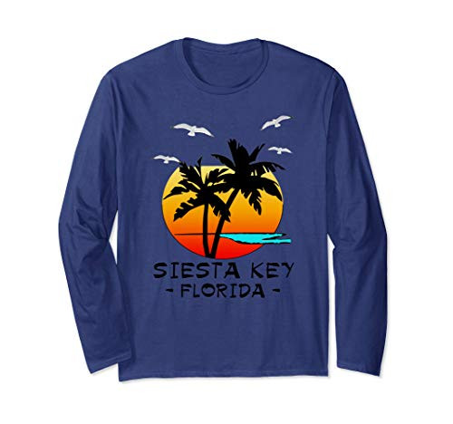 SIESTA KEY FL TROPICAL BEACH LONG SLEEVE T-SHIRT