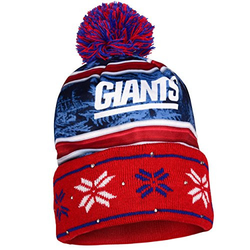 FOCO NFL New York Giants Wordmark Light Up Printed Beanie Knit Cap Team Color One Size FOCO NFL New York Giants Wordmark Light Up Printed Beanie Knit Cap Team Color One Size