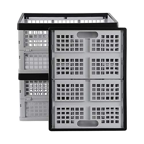 AnnkkyUS 3-Pack Collapsible Storage Bin 30 Liter Collapsible Crates for Storage Silver Gray