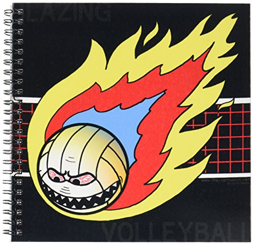 3dRose db-5290-1 Blazing Angry Volleyball Crossing The Net Drawing Book 8 by 8-Inch