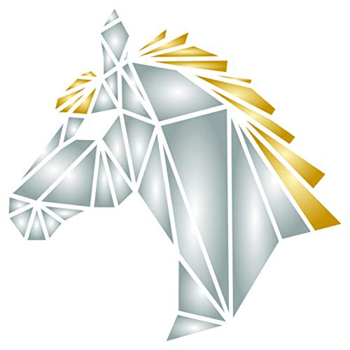 Horse Stencil 10 x 10 inch M - Geometric Decor Pony Head Wall Stencils for Painting Template
