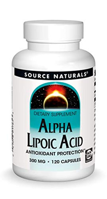 Source Naturals Alpha Lipoic Acid 300 mg Supports Healthy Sugar Metabolism Liver Function Energy Generation - 120 Capsules Source Naturals Alpha Lipoic Acid 300 mg Supports Healthy Sugar Metabolism Liver Function Energy Generation - 120 Capsules