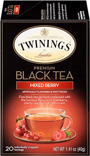 Twinings of London Premium Black Tea Mixed Berry 20 Count Pack of 6 Twinings of London Premium Black Tea Mixed Berry 20 Count Pack of 6