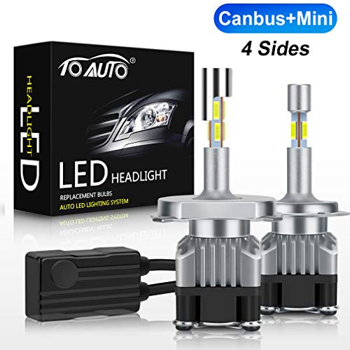 H7 LED Headlight Bulbs 4 Sides Newest CSP Chips 360 Degree Mini Size High Power Super Bright White High Low Beam Headlamp 12000LM 6000K Conversion Kit