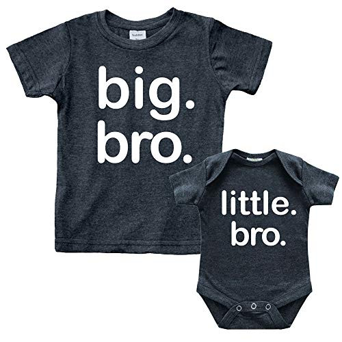 Big bro Little bro Shirts Big Brother Little Brother Shirt Lil Boys Matching Outfits Charcoal Black