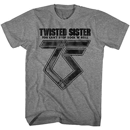American Classics Twisted Sister Heavy Metal Band Cant Stop RocknRoll Adult T-Shirt Tee Gray