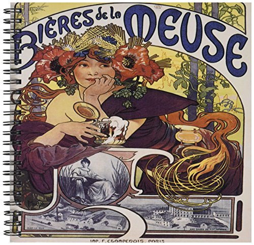 3dRose db-129933-1 Vintage Bieres De La Meuse Paris France Advertising Poster-Drawing Book 8 by 8-Inch