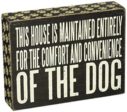 Primitives by Kathy 21482 Pawprint Trimmed Box Sign, 7.50" x 5.75", Convenience of the Dog