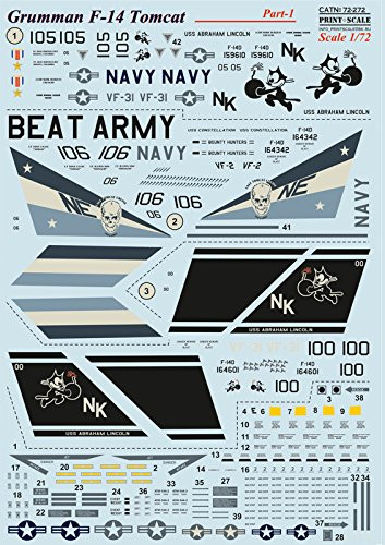 Decal for F-14 Tomcat Part 1 172 PRINT SCALE 72-272